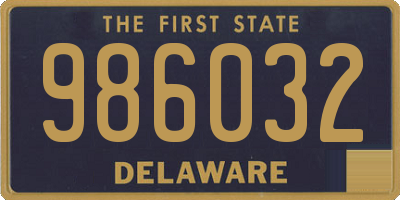 DE license plate 986032