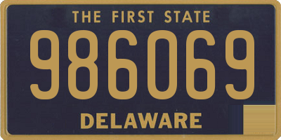 DE license plate 986069