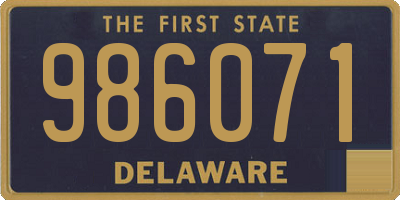 DE license plate 986071