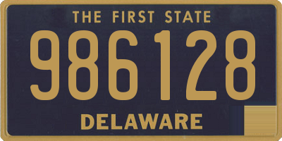 DE license plate 986128