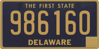 DE license plate 986160