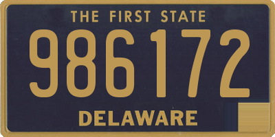 DE license plate 986172