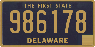 DE license plate 986178