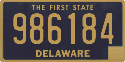 DE license plate 986184