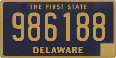 DE license plate 986188