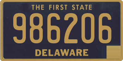 DE license plate 986206