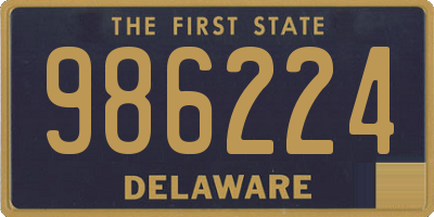 DE license plate 986224
