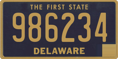 DE license plate 986234