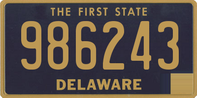 DE license plate 986243