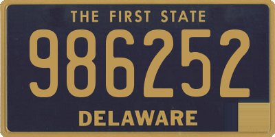 DE license plate 986252