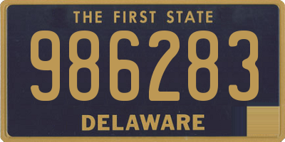 DE license plate 986283