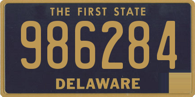 DE license plate 986284