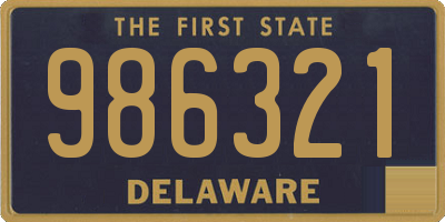 DE license plate 986321