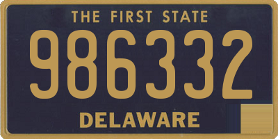 DE license plate 986332
