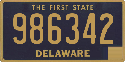 DE license plate 986342