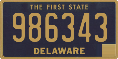 DE license plate 986343