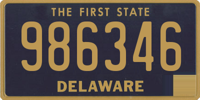 DE license plate 986346