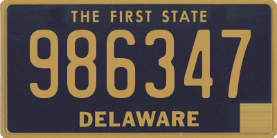 DE license plate 986347