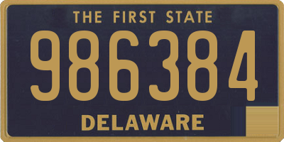 DE license plate 986384
