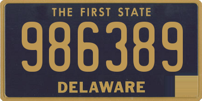 DE license plate 986389