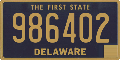 DE license plate 986402