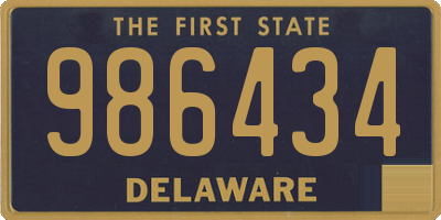 DE license plate 986434