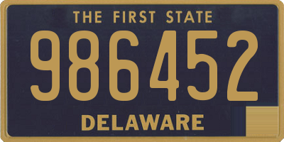 DE license plate 986452
