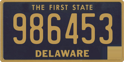 DE license plate 986453