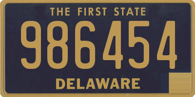 DE license plate 986454