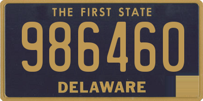 DE license plate 986460