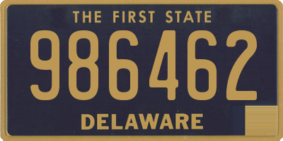 DE license plate 986462