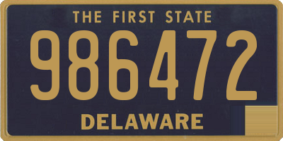 DE license plate 986472