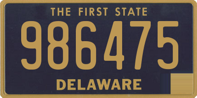 DE license plate 986475