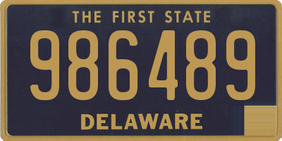 DE license plate 986489