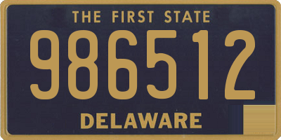 DE license plate 986512