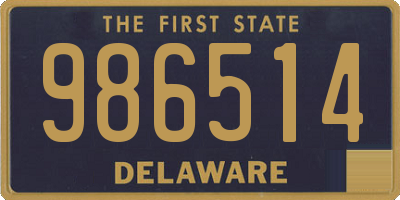 DE license plate 986514