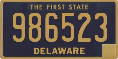 DE license plate 986523