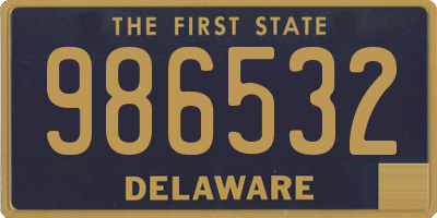 DE license plate 986532