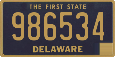 DE license plate 986534