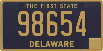 DE license plate 98654