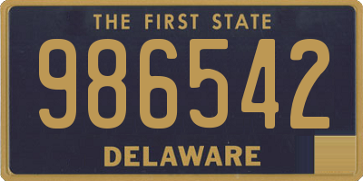 DE license plate 986542