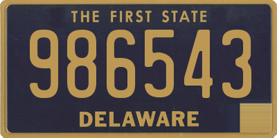 DE license plate 986543