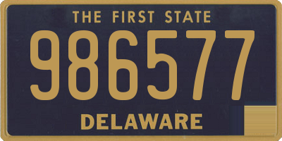 DE license plate 986577