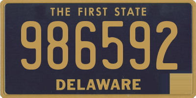 DE license plate 986592