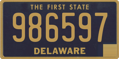 DE license plate 986597