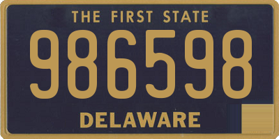 DE license plate 986598