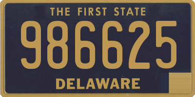 DE license plate 986625