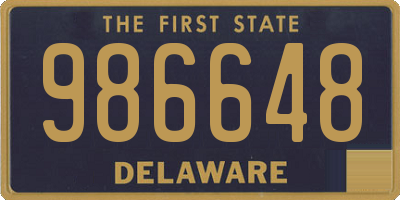 DE license plate 986648