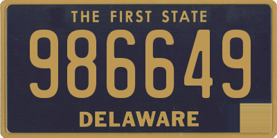 DE license plate 986649