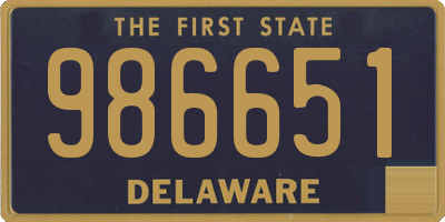 DE license plate 986651